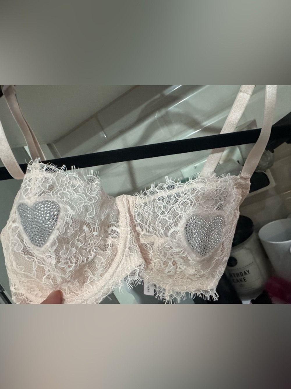 Victoria's Secret Bling Hearts Jeweled Lace Dream Angels